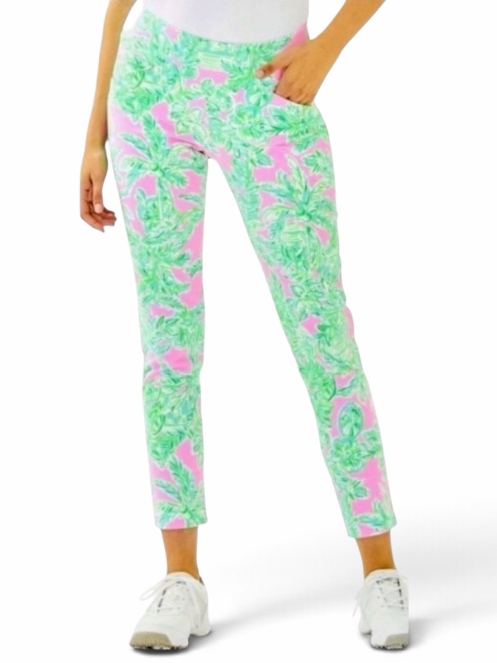 Lilly Pulitzer Mandevilla Baby Pink Sand Paradise Luxletic Corso Ankle Pants